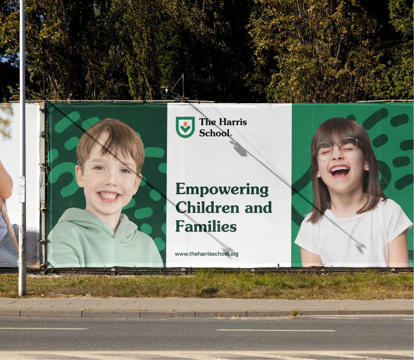 The Harris School billboard design