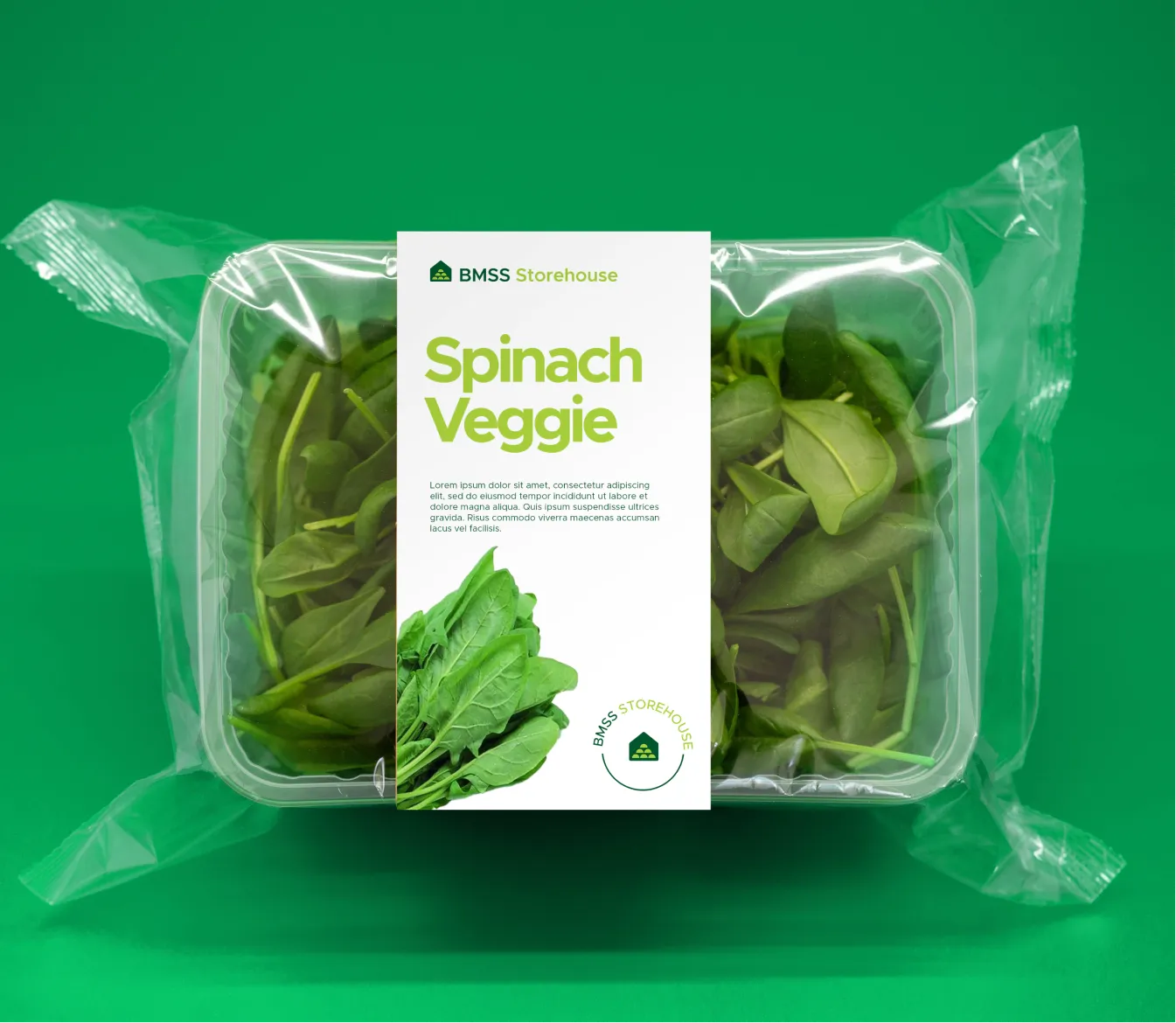 BMSS Storehouse spinach packaging design